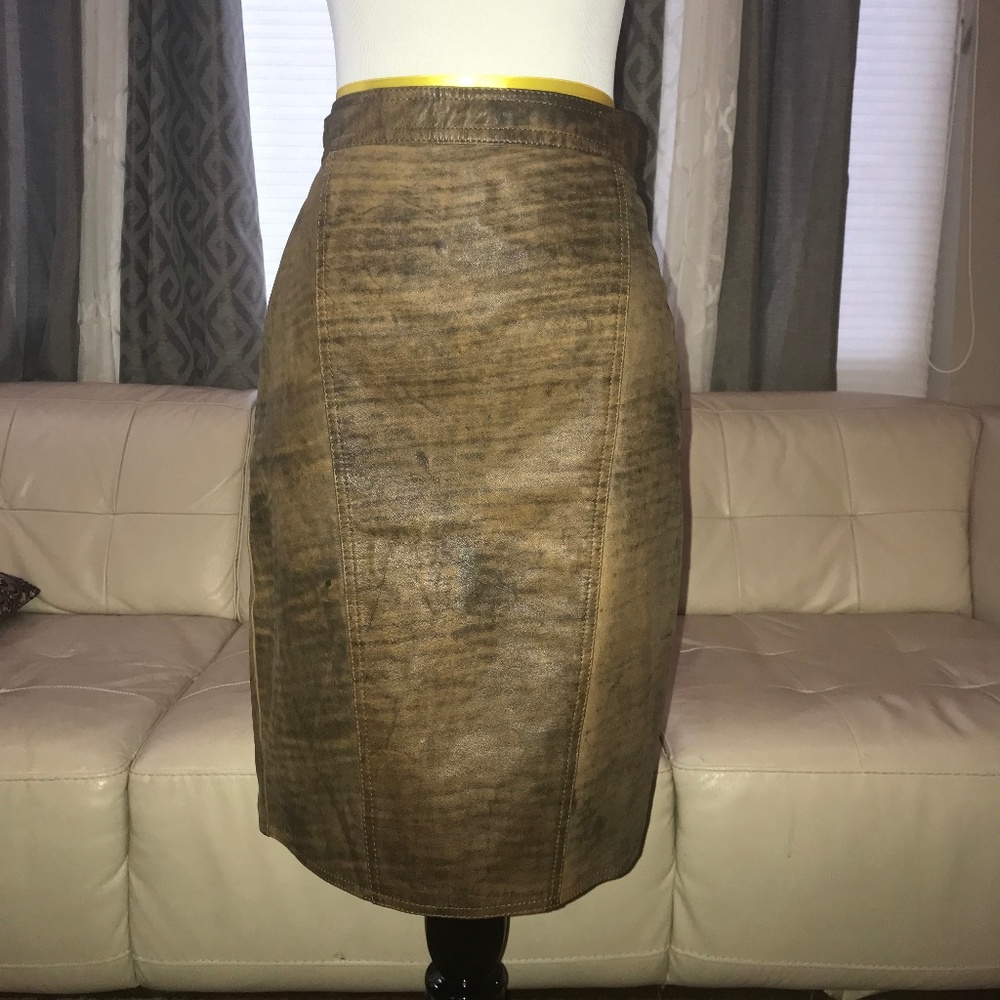 Genuine Leather Skirt by Winlit